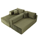 Compression Sectional Couch With Comfy Chaise, Boneless L Shape Sofa With Deep Seat