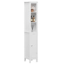 Slim Tall Bathroom Storage Cabinet With Adjustable Shelves, Anti Tip Freestanding Cabinet - White
