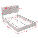Full Size Bed Frame, Shelf Upholstered Headboard, Platform Bed with Outlet & USB Ports, Wood Legs, No Box Spring Needed, Easy Assembly, Beige