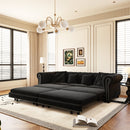 3 In 1 Convertible Sleeper Sofa Bed With Movable Ottoman