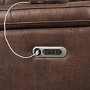 Atlantis - Power Motion Sofa With Power Motion Head Recliner - Heritage Brown