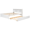 Full Bed with Trundle,Bookcase,White