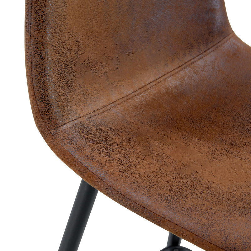 Modern Black Pu Bar Chair Rounded Backrest (Set of 2)