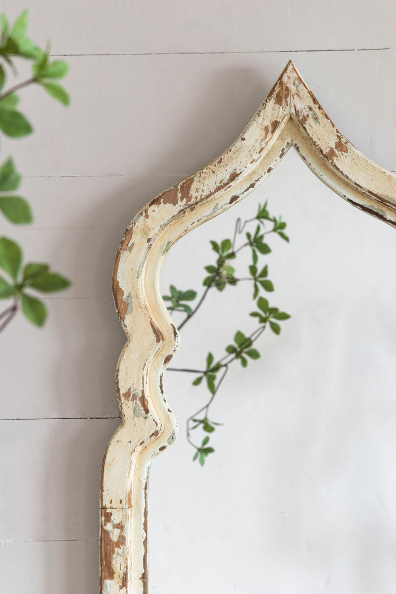Oversized Full Length Floor Mirror, Vintage Shabby Chic Wooden Frame For Leaning, Bedroom, Living Room - White