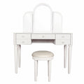 Mirrored Makeup Vanity Table Set With Adjustable Lighting And Storage