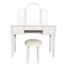 Mirrored Makeup Vanity Table Set With Adjustable Lighting And Storage