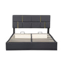 Queen Size Upholstered Platform Bed with Hydraulic Storage System,No Box Spring Needed,Black