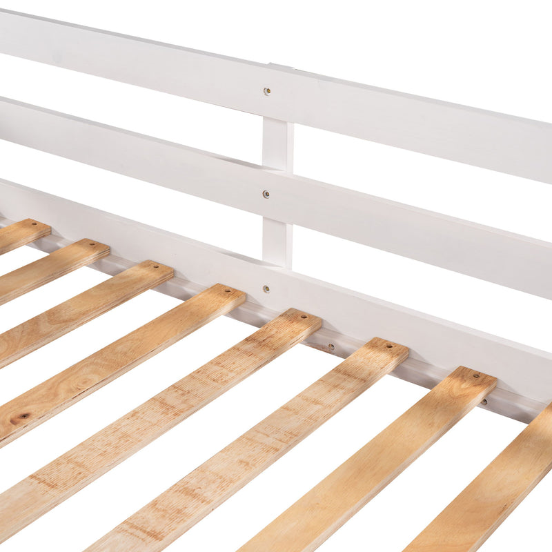 L-Shaped Bunk Bed With Slide And Short Ladder