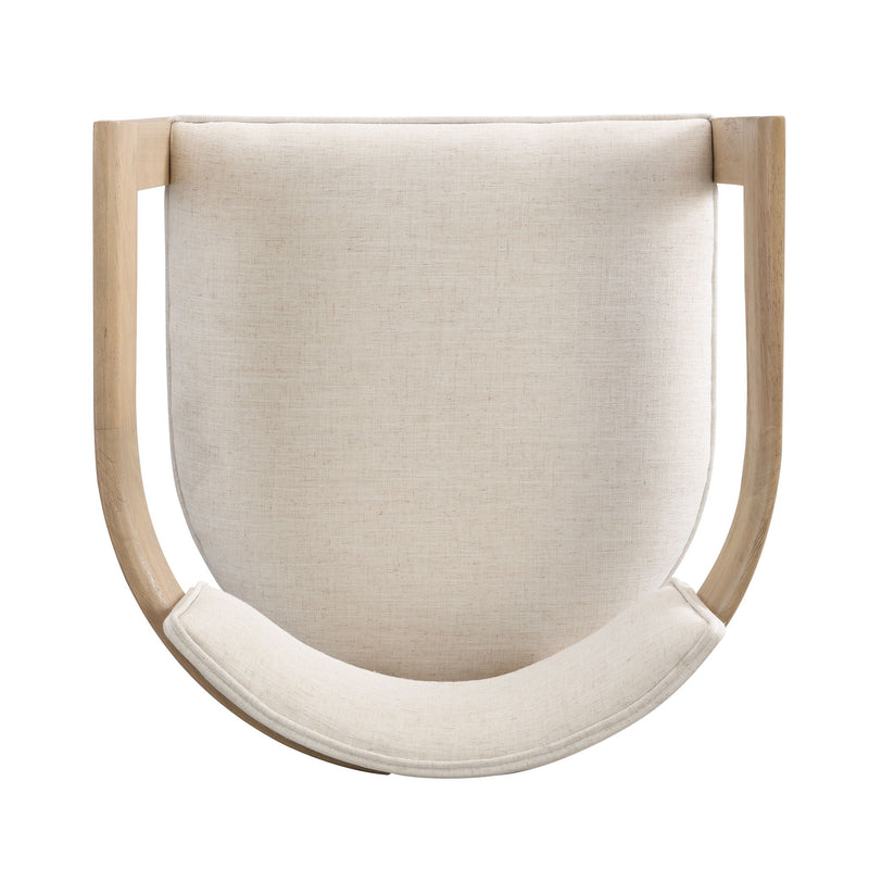 Modern Boucle Fabric Dining Chair With Armrest