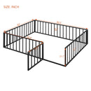 Metal Floor Bed Frame With Fence And Door