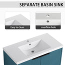 Contemporary Wall Mounted Bathroom Vanity With Resin Double Sink