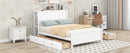 Full Size Platform Bed with Drawers and Storage Shelves, White