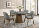 Franklin - 59" Round Dining Table - Gray And Dark Oak