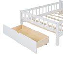 House Bed With Upholstered Sofa, Wireless Charging Station, Shelves And 2 Drawers