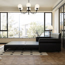 3 In 1 Convertible Sleeper Sofa With Nailhead Trim & Rolled Arm