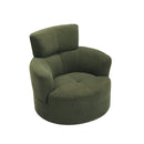 360° Swivel Chair Upholstered Accent Barrel Chair With Adjustable Headrest