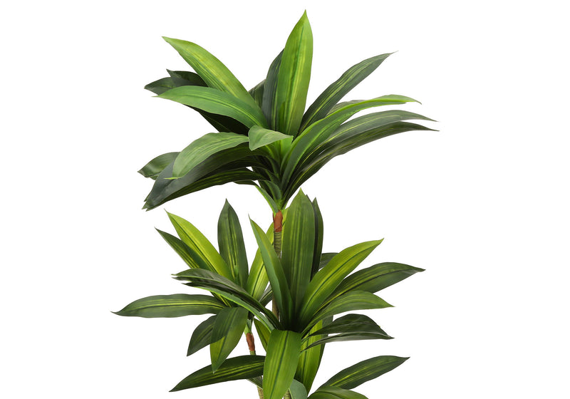 Artificial Plant, 51" Tall, Dracaena Tree, Indoor, Faux, Fake, Floor, Greenery, Potted, Real Touch, Decorative - Green / Black