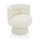 Swivel Accent Chair, 360° Rotating Design With Ergonomic Support For Living Room, Bedroom & Home Office - Cream White