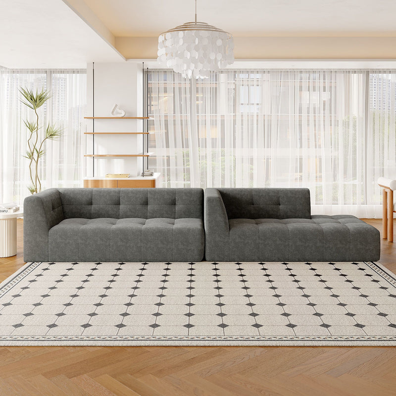Modular Combination Living Room Sofa Set, Modern Minimalist Sofa, Living Room Upholstered Sofa Bed, Bedroom, 2 Pieces Computer Free Combination, L - Shaped