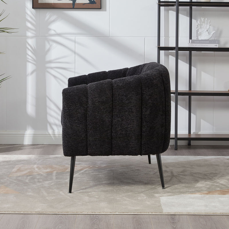 Glam Mini Loveseat, Accent Couch - Black