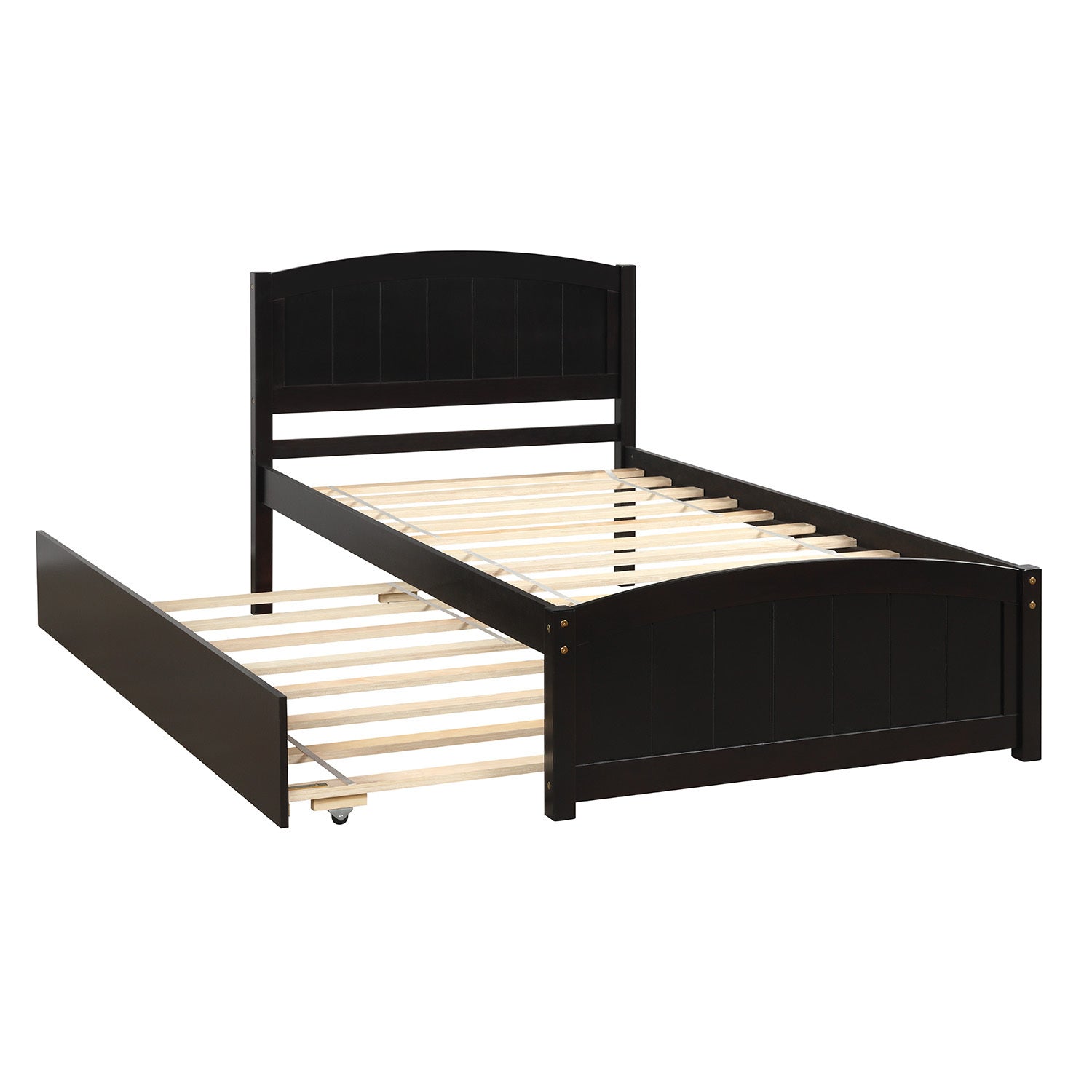 Twin size Platform Bed with Trundle, Espresso - Atlantic Fine Furniture Melbourne FL