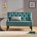 Nicole - French Style Upholstered Loveseat With Tufted Backrest - Teal