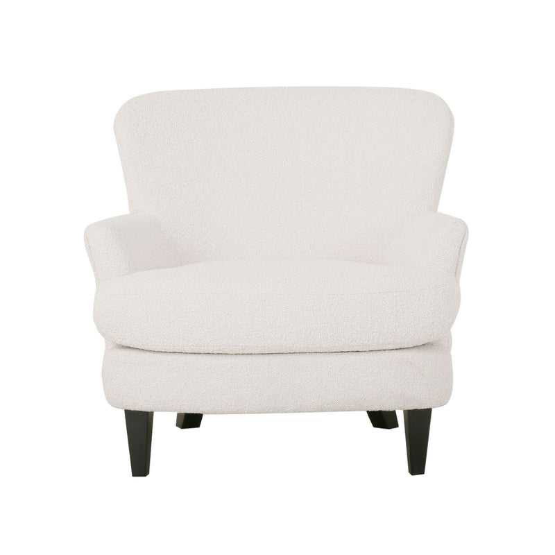 Boucle Fabric Upholstered Living Room Set With Tapered Legs - Cream - Cream