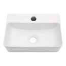Ceramic Rectangle Wall Mount Bathroom Sink With Single Faucet Hole