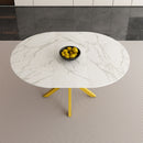 Round Dining Table With Extendable Blades, X Base