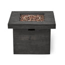Anchorage - Wood Square Fire Pit 40, 000 Btu - Gray