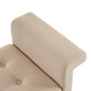 Elegant Tufted Ottoman - Beige / Brown