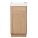 15.75" Bathroom Vanity With Reversible Resin Sink And Cabinet - Wood