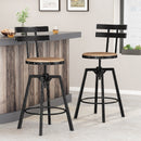 Industrial Modern Swivel Barstool With Adjustable Height - Black / Natural