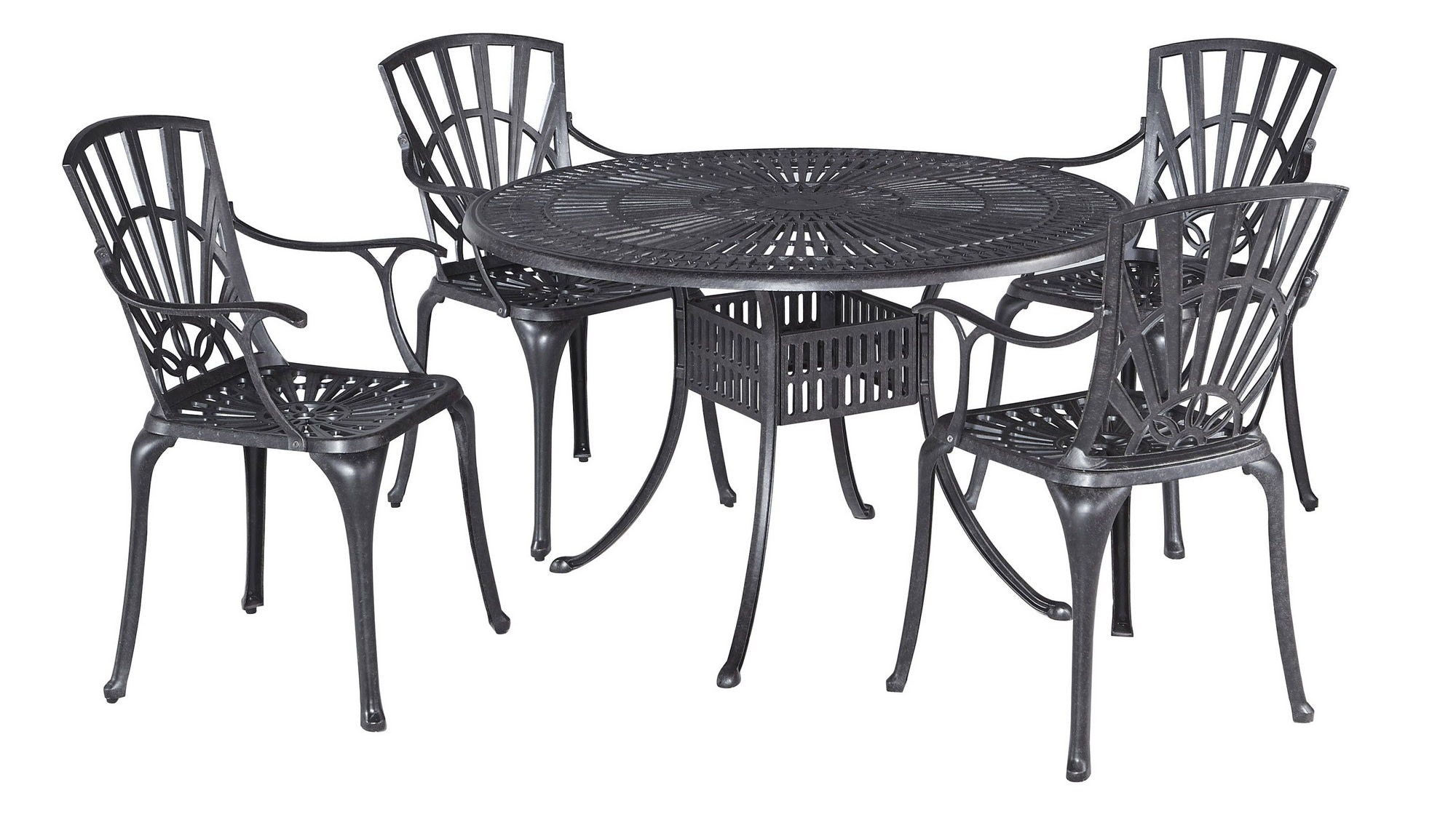 Grenada - 29" 5 Piece Metal Outdoor Dining Set - Gray