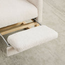 High Back Glider Rocking Chair With Retractable Footrest And Rubber Wood Legs