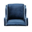 Elegant Velvet Club Chair With Tonal Piping