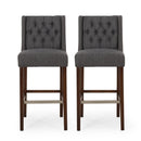 Solstara - Upholstered Dining Barstool With Button Tufted And Wing Back