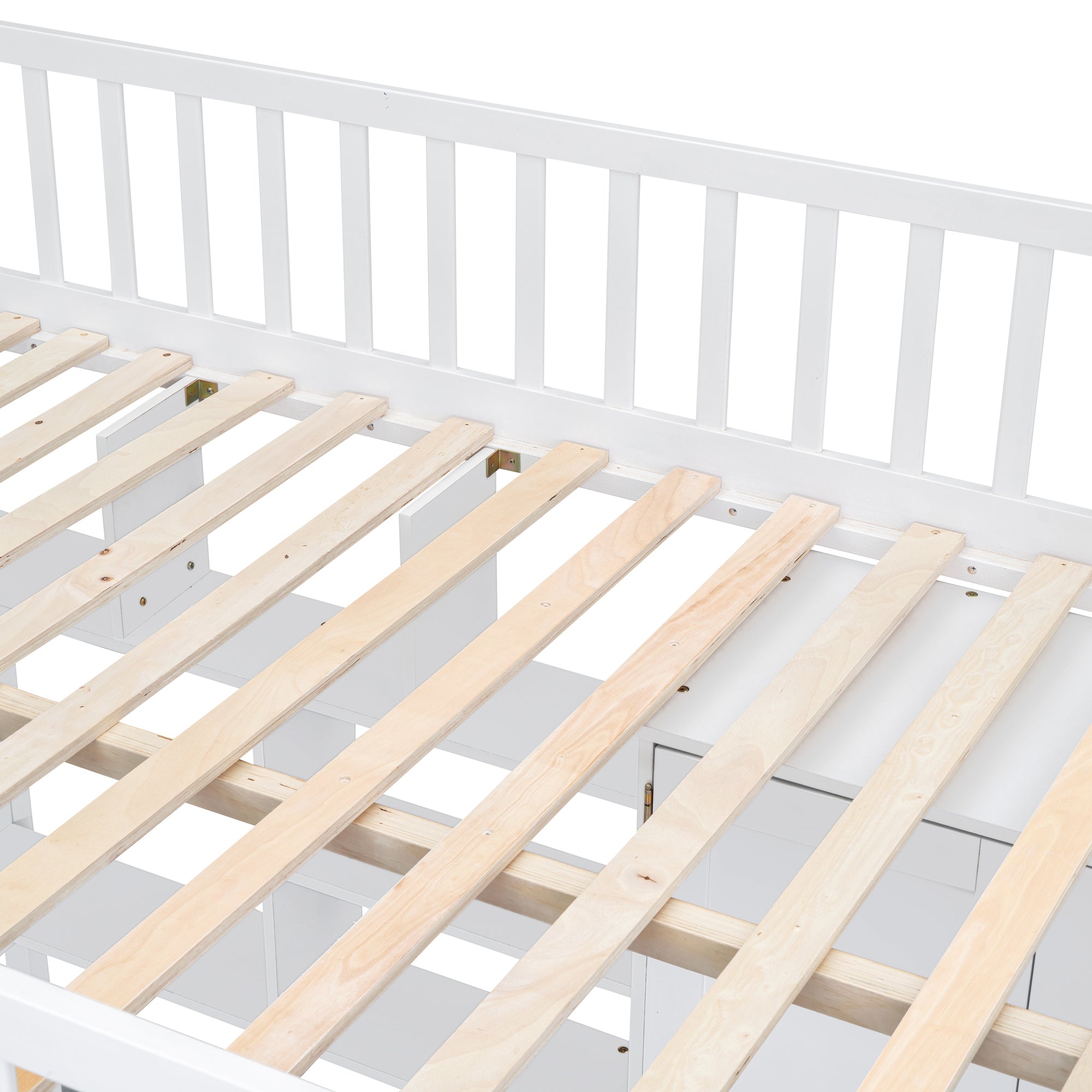 Full size Loft Bed with Bookshelf,Drawers,Desk,and Wardrobe-White - Atlantic Fine Furniture Melbourne FL