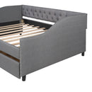 Upholstered Daybed With Two Drawers, Wood Slat Support