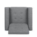 Contemporary Recliner Chair With Push Back Function And Birchwood Legs