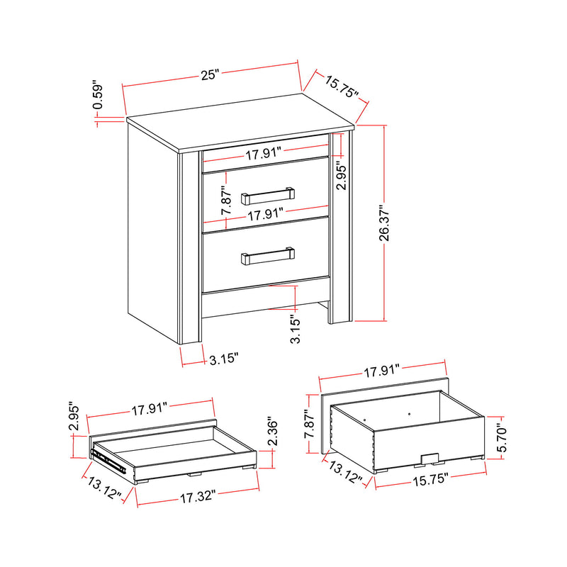 Lorenzo - 5 Piece Bedroom Set With Glittered Detailing