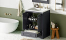 Bathroom Vanity With Ceramic Sink Combo, Modern Freestanding Storage Cabinet With Silver Handles