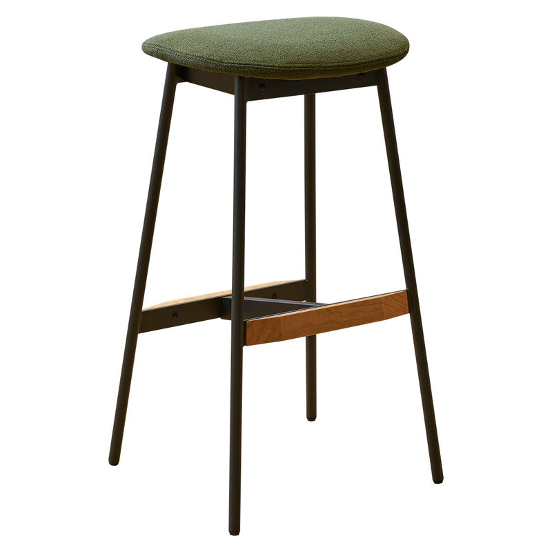 Modern Bar Stools Comfortable & Stylish, Soft Fabric Upholstered, Backless (Set of 2)