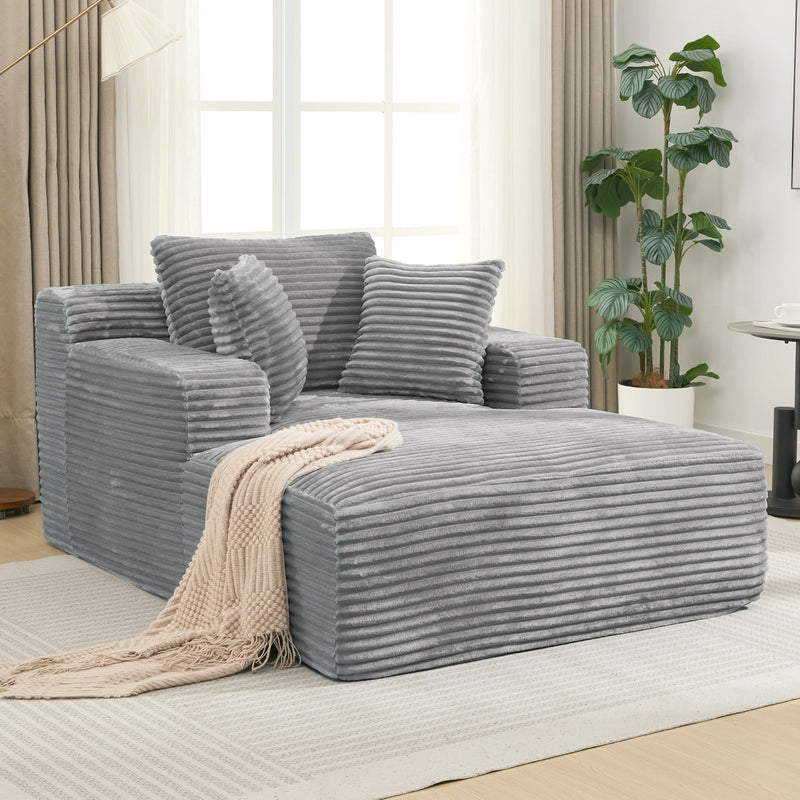 Modern Full Compressed Chaise Lounge Sofa Bed With Removable Pillows