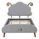 Upholstered Platform Bed With Sheep Shaped Headboard