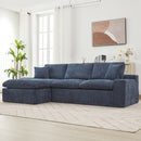 Cloud Sectional Sofa With Double Layer Cushion And Side Pockets, Free-Combined