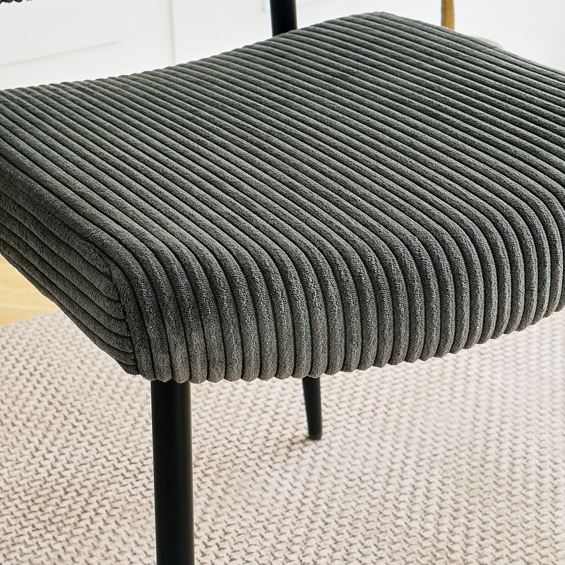 Modern Upholstered Dining Chair With Metal Legs