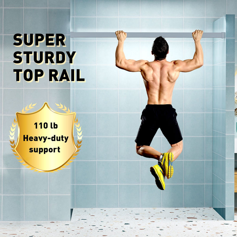 Frameless Soft-Closing Shower Door, 1/4" (6 Mm) Tempered Glass Single Sliding With Explosion Proof Coating