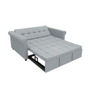 Compact Loveseat With Trundle Sleeper And Storage Pocket - Gray