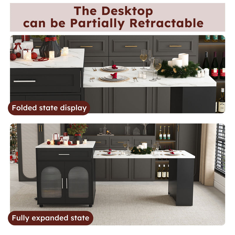Expandable Kitchen Island With Power Outlet